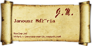 Janousz Mária névjegykártya